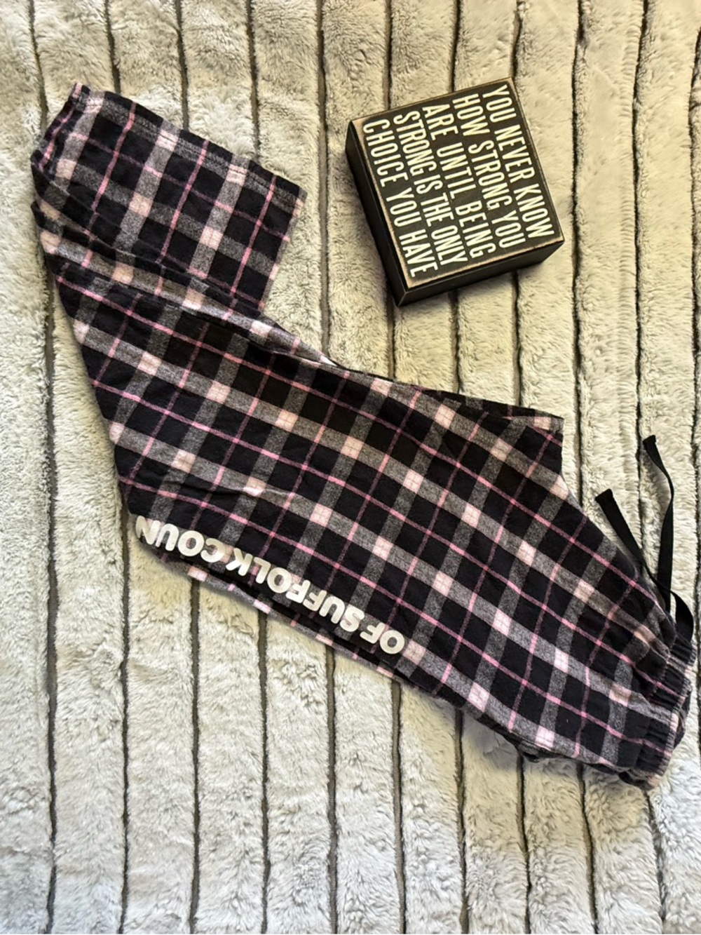 boxercraft Kids Black and Pink Plaid Pajama Pants